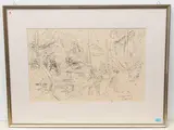 Zwei Spaziergänger by Jakob Tuggener, 1956, ink, offered Dec 2020