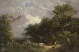 Landschaft mit Kühen und Hirtenhund by England, 19.Jh., oil on canvas, offered Sep 2020