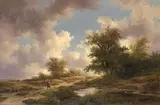 Hirten in weiter Landschaft by Remigius Adrianus Haanen, 1887, oil on canvas, sold Sep 2020