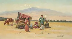 Rast in der Wüste by Richard Karlovich Zommer, oil on canvas, sold Sep 2020