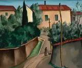 Paesaggio di Toscana by René Paresce, 1923, oil on canvas, sold Sep 2020