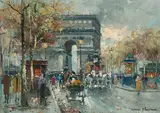 Arc de Triomphe by Antoine Blanchard, oil on canvas, sold Sep 2020