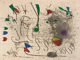 Ehrung an Picasso by Joan Miró, 1972, color aquatint, sold Sep 2020