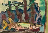 Hecht by Fritz Winkler, gouache, sold Sep 2020