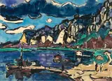 Bucht by Fritz Winkler, watercolor, sold Sep 2020