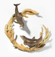 Minds in water by Robert Wyland, 1999, bronze, sold Sep 2020