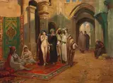 Marché aux esclaves by Stephan Sedlacek, oil on canvas, sold Sep 2020