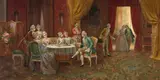 Schöngeistiger Vortrag by Stephan Sedlacek, oil on canvas, sold Sep 2020