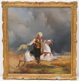Umkreis Orientalischer Reiter auf weissem Pferd by Horace Vernet, oil on canvas, sold Sep 2020