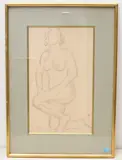 Knieender Frauenakt by Othon Friesz, chalk, offered Sep 2020