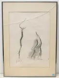 Weiblicher Akt by Erich Fritz Reuter, 1985, charcoal, offered Sep 2020