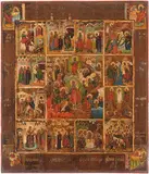 Russisch, Anfang 19.Jh by Grosse Festtagsikone, tempera, offered Sep 2020