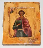 Russisch, 18.Jh., später überarbeitet by Kleine Heiligenikone, tempera, sold Sep 2020
