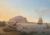 Der Hafen von Palermo, 1822 by Jakob Wilhelm Hüber, oil on canvas, sold Sep 2020