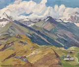 Am Klausenpass", 1940 by Hans Beat Wieland, oil on canvas, sold Sep 2020