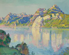 Le Grütli", 1941 by Charles l'Eplattenier, oil on canvas, sold Sep 2020