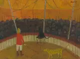 Les panthères", 1965 by Henry Roulet, oil on canvas, sold Sep 2020