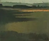 Lac Jurassien, 1978 by Walter Mafli, oil on canvas, sold Sep 2020