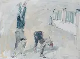 Streetdancer", 1980 by Robert Indermaur, oil on canvas, sold Sep 2020