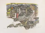 Bündner Dorf by Alois Carigiet, 1968, color lithograph, sold Sep 2020