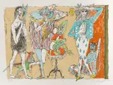 Drei Figuren by Alois Carigiet, 1982, color lithograph, sold Sep 2020