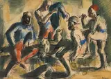 In der Pause by Wilhelm Gimmi, watercolor, sold Sep 2020