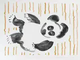 Dropping black panda by Philipp Keel, 2010, offset lithograph, offered Sep 2020