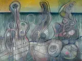 Poesie Hivernale", 1970 by Serge Brignoni, oil, sold Sep 2020