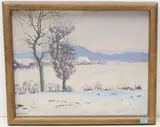 Kleine Schneelandschaft by Emil Cardinaux, oil on canvas, sold Sep 2020