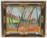 Landschaft mit Reitern by Max Franz Brütschlin, oil on canvas, offered Sep 2020