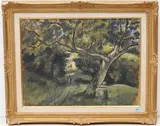 Le Chemin Tournant", 1938 by Emile Chambon, oil on canvas, sold Sep 2020