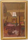 L'Atelier", 1961 by Charles Louis Auguste Chinet, oil on canvas, sold Sep 2020
