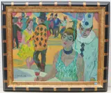 Carneval d'Artiste au Montmartre", 1964 by Leo Deck, oil on board, sold Sep 2020