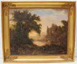 Rastende in italienischer Landschaft, 1827 by Isaak Fürstenberger, oil, sold Sep 2020