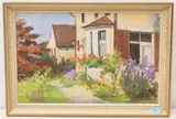 Der Garten vor dem Haus by Martha Haffter, oil on board, sold Sep 2020