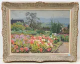 Sommerlicher Bauerngarten by Oscar Weiss, oil on board, sold Sep 2020