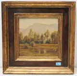Im Rheintal, Heerbrugg", Mai 1965 by Hans Arnold Zeller, oil on board, sold Sep 2020