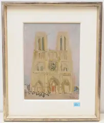 Paris, Blick auf Notre Dame, 1970 by Rudolf Zender, oil on board, sold Sep 2020