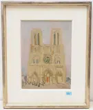 Paris, Blick auf Notre Dame, 1970 by Rudolf Zender, oil on board, sold Sep 2020