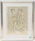 Athene und Telemach by Hans Erni, 1957, color lithograph, sold Sep 2020