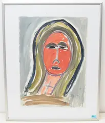 Frauenportrait by Walter Arnold Steffen, 1965, watercolor, offered Sep 2020
