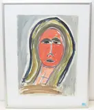 Frauenportrait by Walter Arnold Steffen, 1965, watercolor, offered Sep 2020
