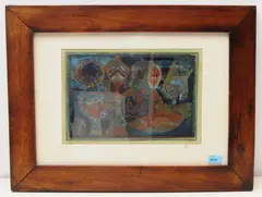 Abstrakte Figuren by Hans Rudolf Strupler, mixed media, sold Sep 2020