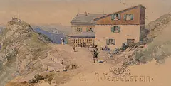 Gruss vom Wendelstein by Edward Theodore Compton, watercolor, sold Jun 2020