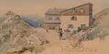 Gruss vom Wendelstein by Edward Theodore Compton, watercolor, sold Jun 2020