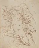 Schlafender Amor (recto) / Grablegung Christi (verso) by Genua, 2. Hälfte 16.Jh., pen and ink, offered Jun 2020