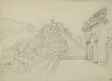 Blick gegen den Sacro Monte di Varese by Gabriel fils Lory, pencil, offered Jun 2020