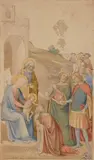 Die Anbetung der Könige by Philipp Veit, watercolor, sold Jun 2020