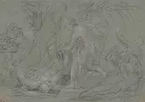 Apoll schindet Marsyas (recto) / Studie eines männlichen Rückenaktes (verso) by Venedig, 1. Hälfte 18.Jh., chalk, sold Jun 2020