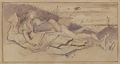 Es fiel ein Reif in der Frühlingsnacht by Albert Venus, watercolor, sold Jun 2020